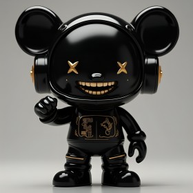 Schwarzer Designer-Toy Charakter Schwarzer Designer-Toy Charakter
