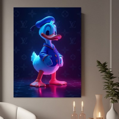 Comic-Ente im Neonlicht