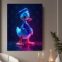 Comic-Ente im Neonlicht