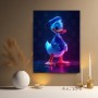 Comic-Ente im Neonlicht