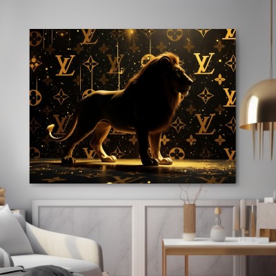 Majestätischer Löwe in Schwarz-Gold