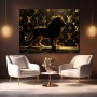 Majestätischer Löwe in Schwarz-Gold