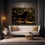 Majestätischer Löwe in Schwarz-Gold