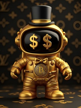 Goldener Krypto-Roboter