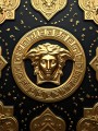 Goldenes Antik-Porträt auf Schwarz