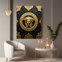 Goldenes Antik-Porträt auf Schwarz
