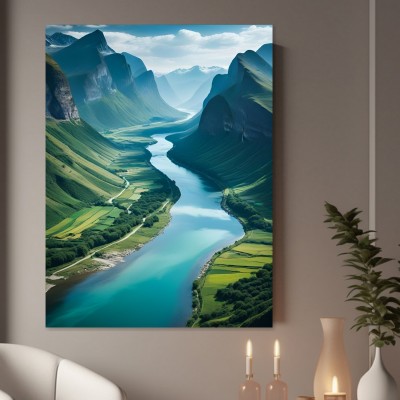 Majestätisches Fjordtal mit türkisblauem Wasser