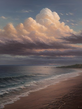Dramatische Wolken über der Küste