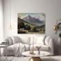Majestätisches Bergtal mit Hütten