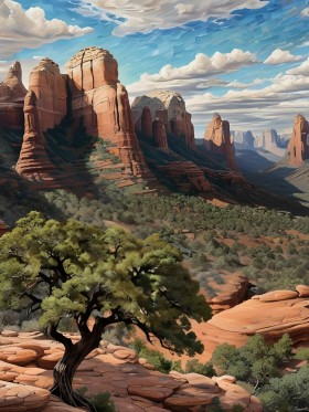 Rote Felsen im Wüstencanyon