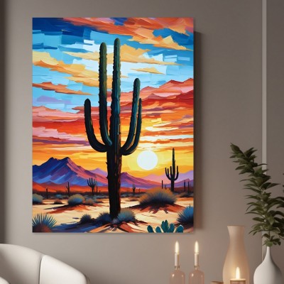 Wüstensonnenuntergang mit Kakteen