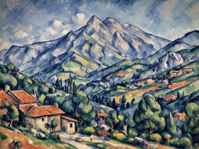 Berglandschaft mit Dorf