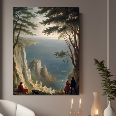 Romantische Küstenlandschaft mit Klippen