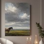 Pferd unter dramatischem Himmel