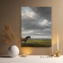 Pferd unter dramatischem Himmel