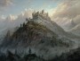 Bergfestung im Nebel