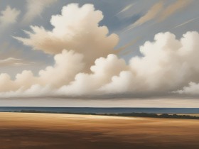 Weite Landschaft mit Wolkenhimmel