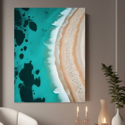 Türkisblauer Strand von oben