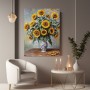 Sonnenblumen in blauer Vase