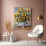 Sonnenblumen in blauer Vase