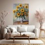 Sonnenblumen in blauer Vase