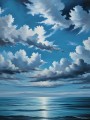 Dramatischer Himmel über dem Meer