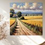 Landweg durch goldene Felder