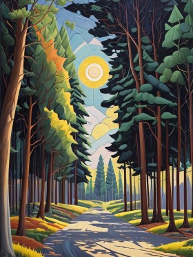 Sonnenweg im Wald