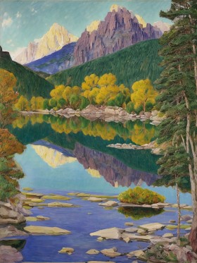 Bergsee mit Spiegelung