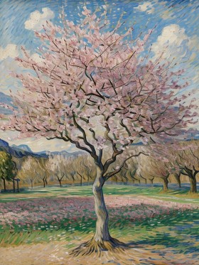 Blühender Baum im Frühlingslicht