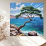 Küstenbaum am türkisblauen Meer