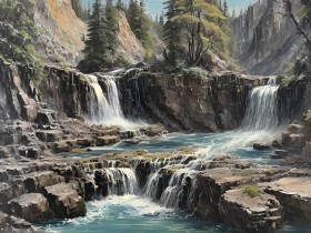 Wasserfälle im Felsencanyon