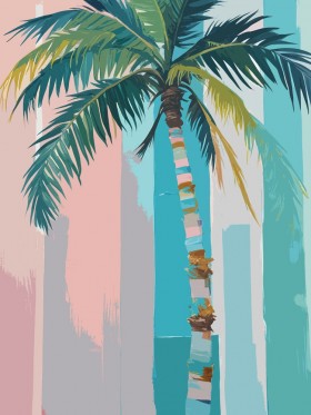 Pastell Palme im Tropical Style