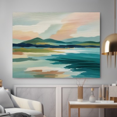 Pastelllandschaft am Wasser