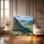 Gebirgstal in Blau und Grün