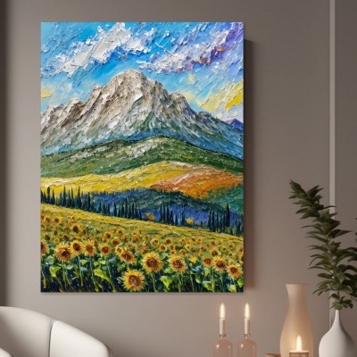 Sonnenblumen vor Bergpanorama