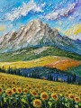 Sonnenblumen vor Bergpanorama