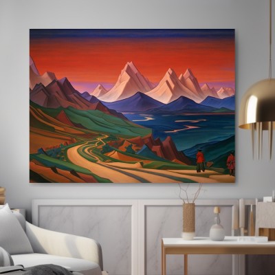Berglandschaft im Abendrot
