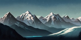 Schneegipfel im Sternenlicht