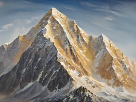 Majestätischer Berggipfel im Licht