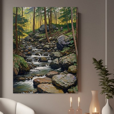 Wald Bachlauf mit Felsen