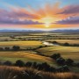 Sonnenuntergang über weiter Landschaft