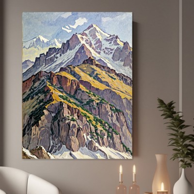 Alpine Gipfel in expressiven Farben