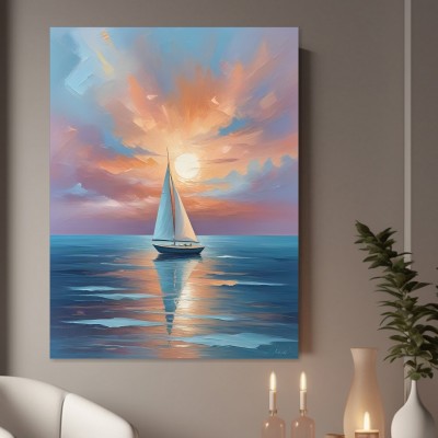 Segelboot im Sonnenuntergang