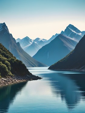Majestätischer Bergsee in den Alpen