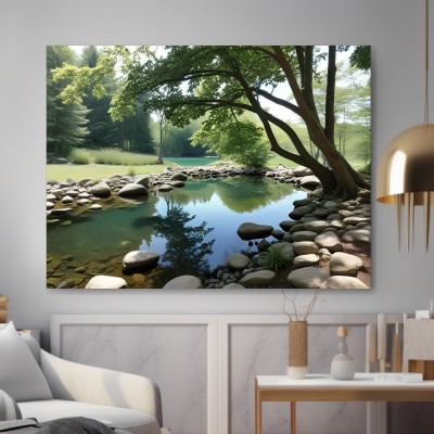 Waldteich mit Spiegelung