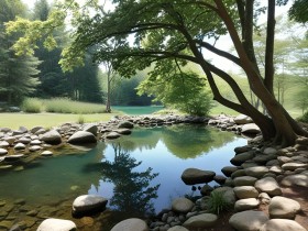 Waldteich mit Spiegelung