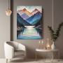 Farbenfrohe Berglandschaft am See