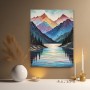 Farbenfrohe Berglandschaft am See