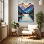 Farbenfrohe Berglandschaft am See